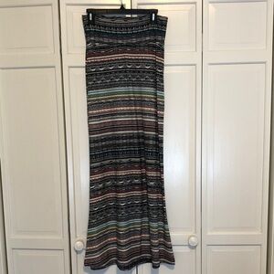 Hot Kiss Multicolor Patterned Maxi Skirt